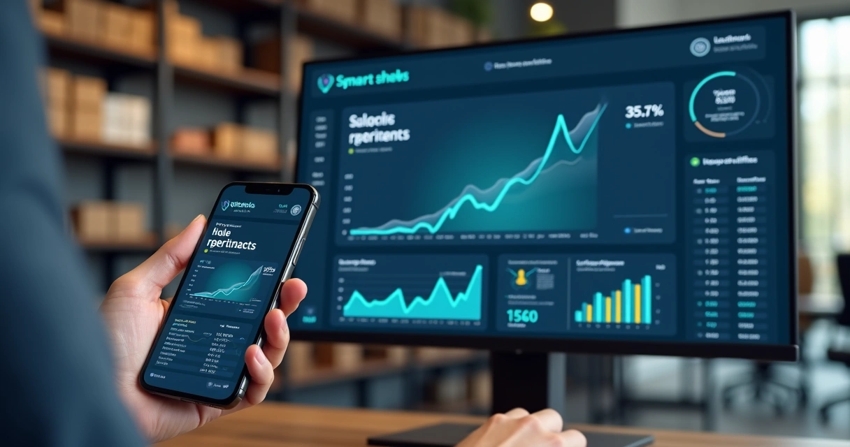 Dashboard mostrando estoque de prateleiras inteligentes 