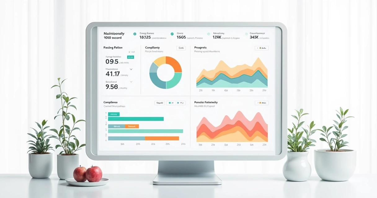 Dashboard colorido mostrando análise evolutiva de paciente por gráficos