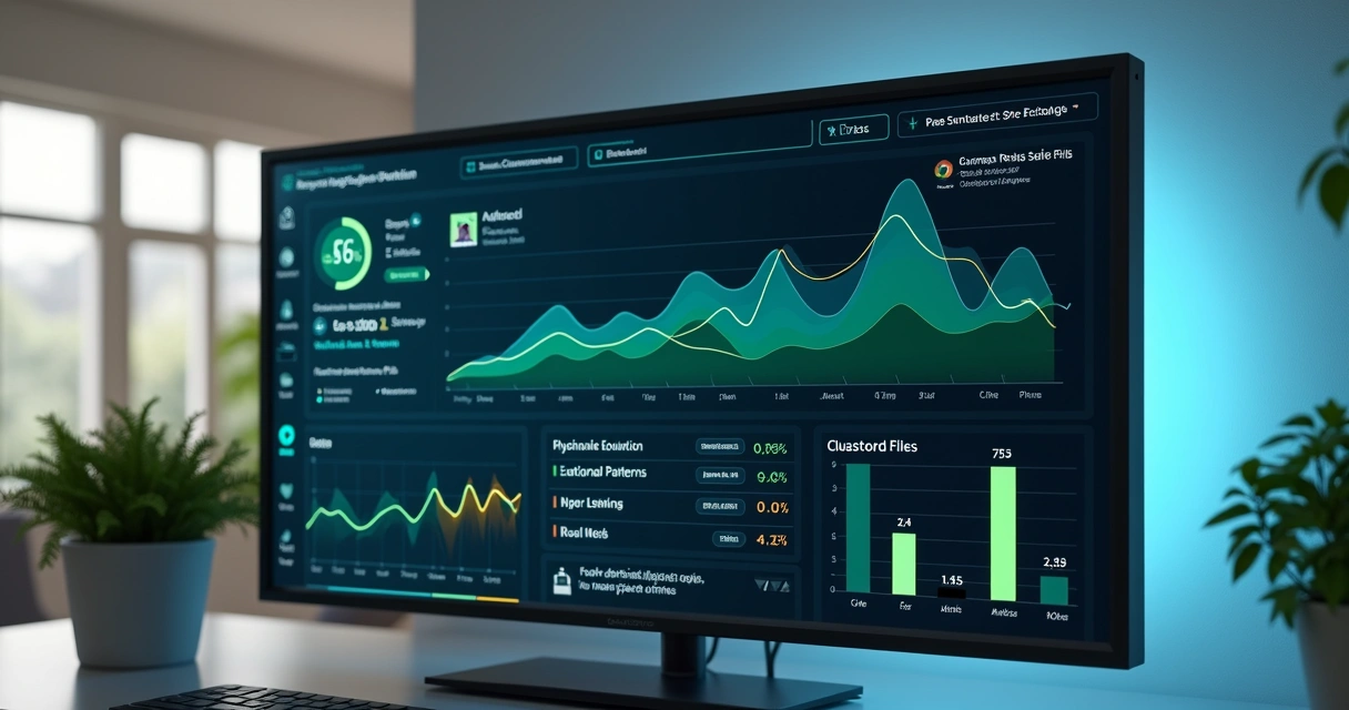 Dashboard digital mostrando evolução clínica detalhada de paciente. 