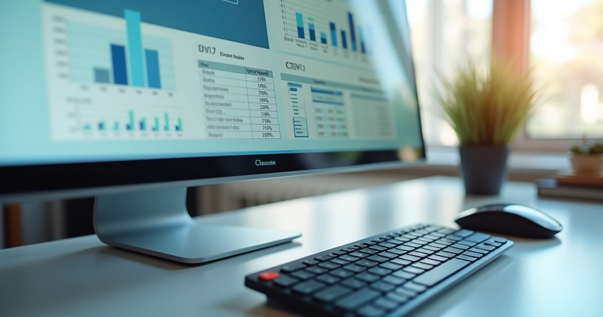 Tela de computador exibindo dashboard interativo no Excel com controles de formulário ativos, incluindo caixa de combinação e caixa de listagem 