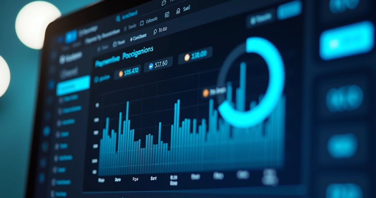 Dashboard de plataforma de pagamento mostrando conciliação financeira automatizada 