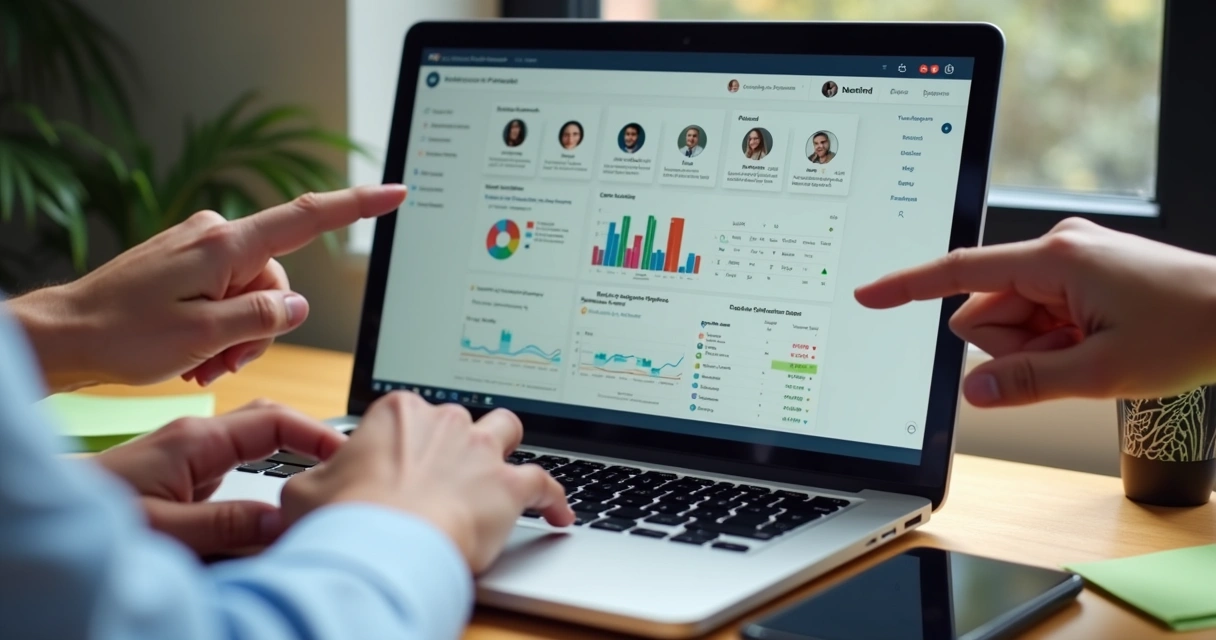 Dashboard de feedback integrado ao Notion em tela de notebook 