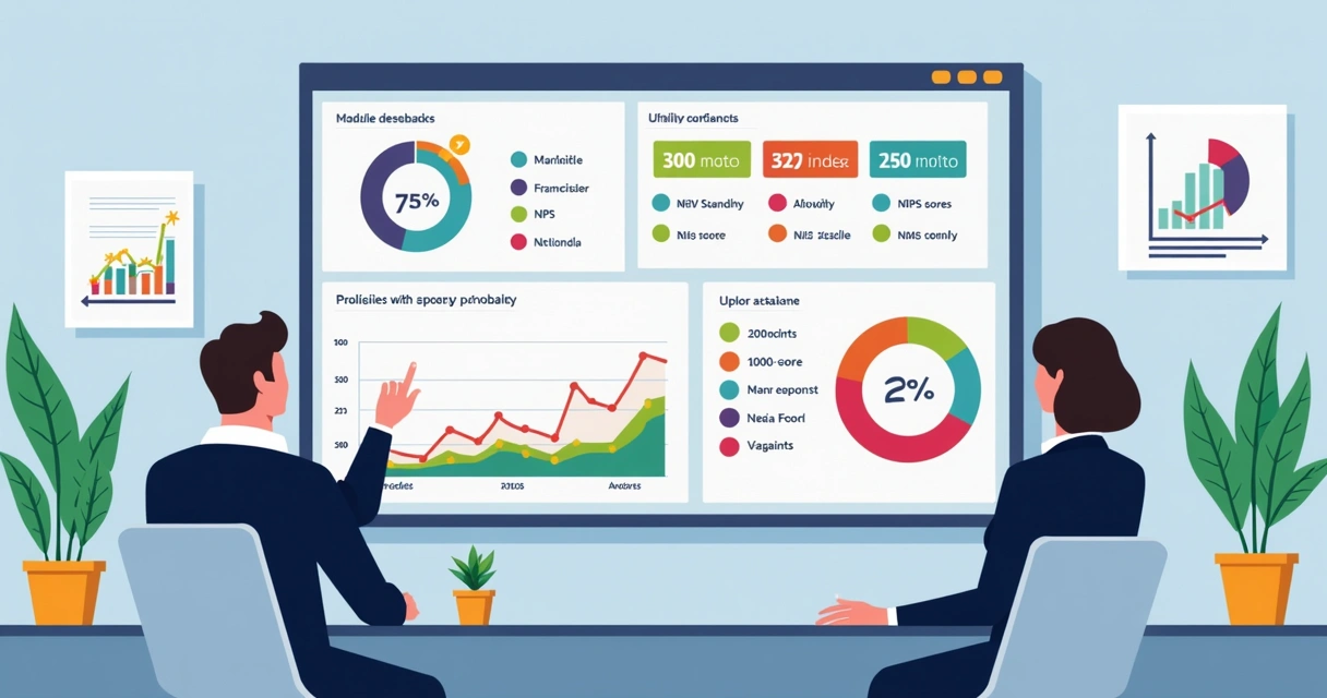 Dashboard digital mostrando indicadores NPS por franquias