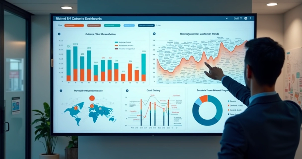 Dashboard com gráficos de tendências de feedback