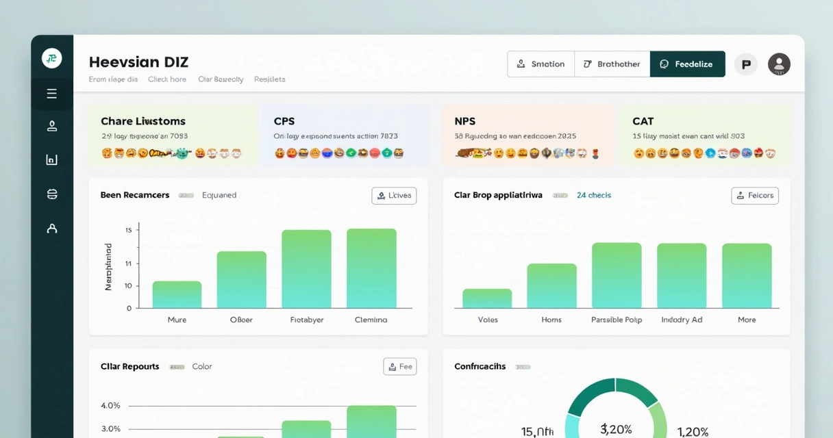 Dashboard simples mostrando estatísticas de feedbacks curtos.