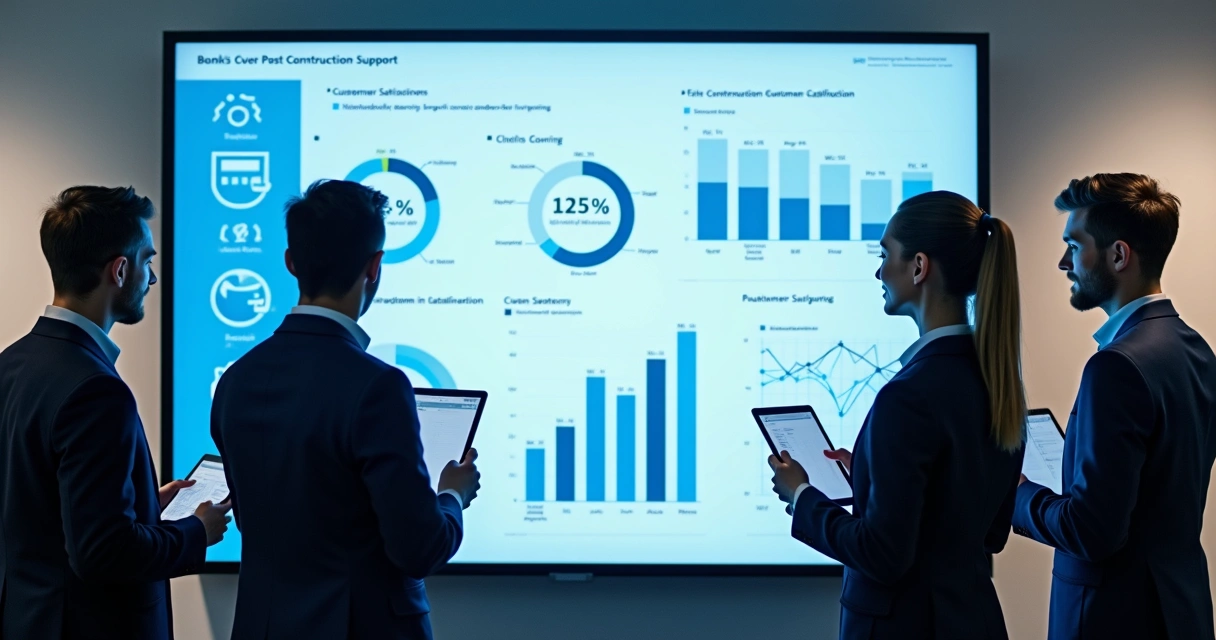 Dashboard digital mostra métricas de fidelização e pós-obra 