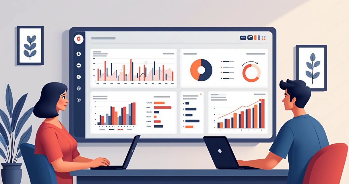 Dashboard financeiro digital com gráficos de fluxo de caixa integrados