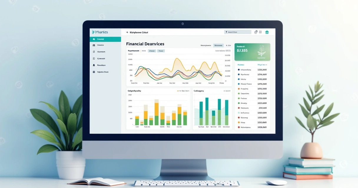 Dashboard financeiro com gráficos de fluxo de caixa e saídas 