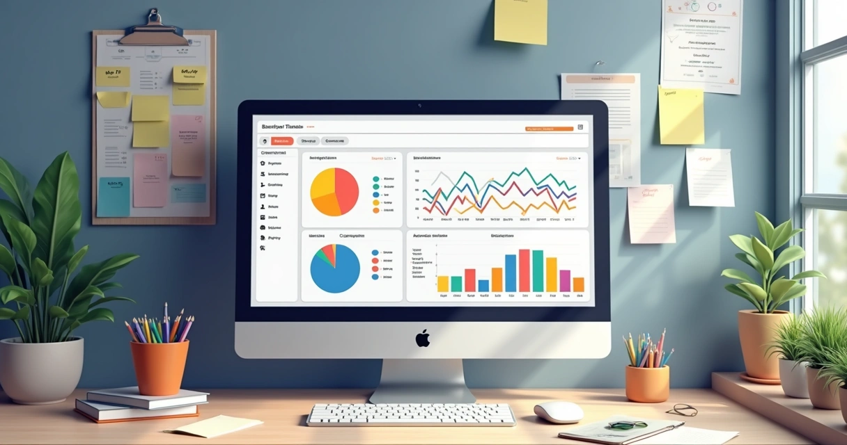 Tela de dashboard financeiro com gráficos e filtros personalizados 