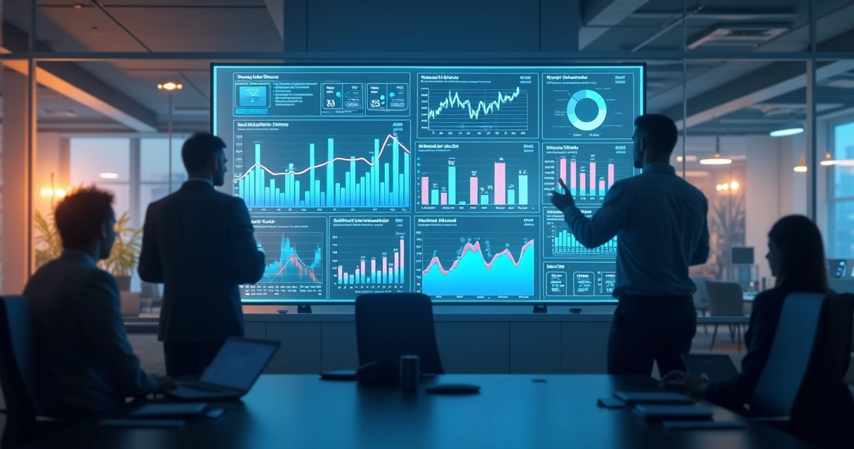 Dashboard financeiro digital com gráficos em tempo real 