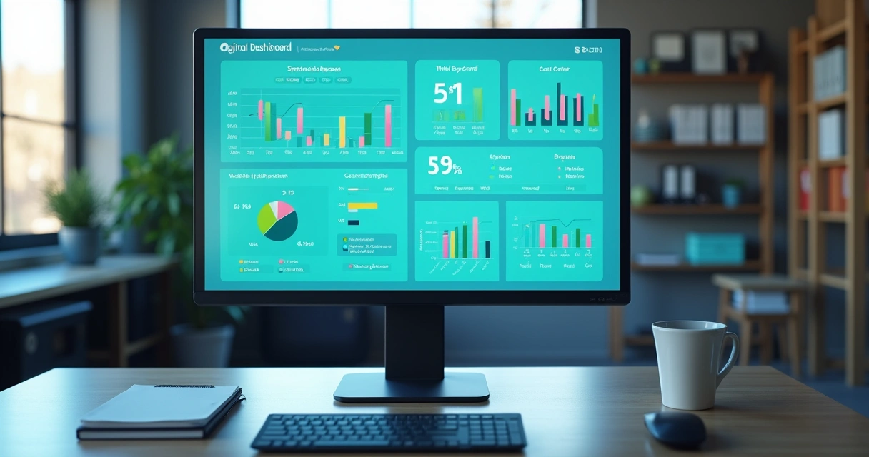 Dashboard financeiro digital exibindo relatórios visuais 