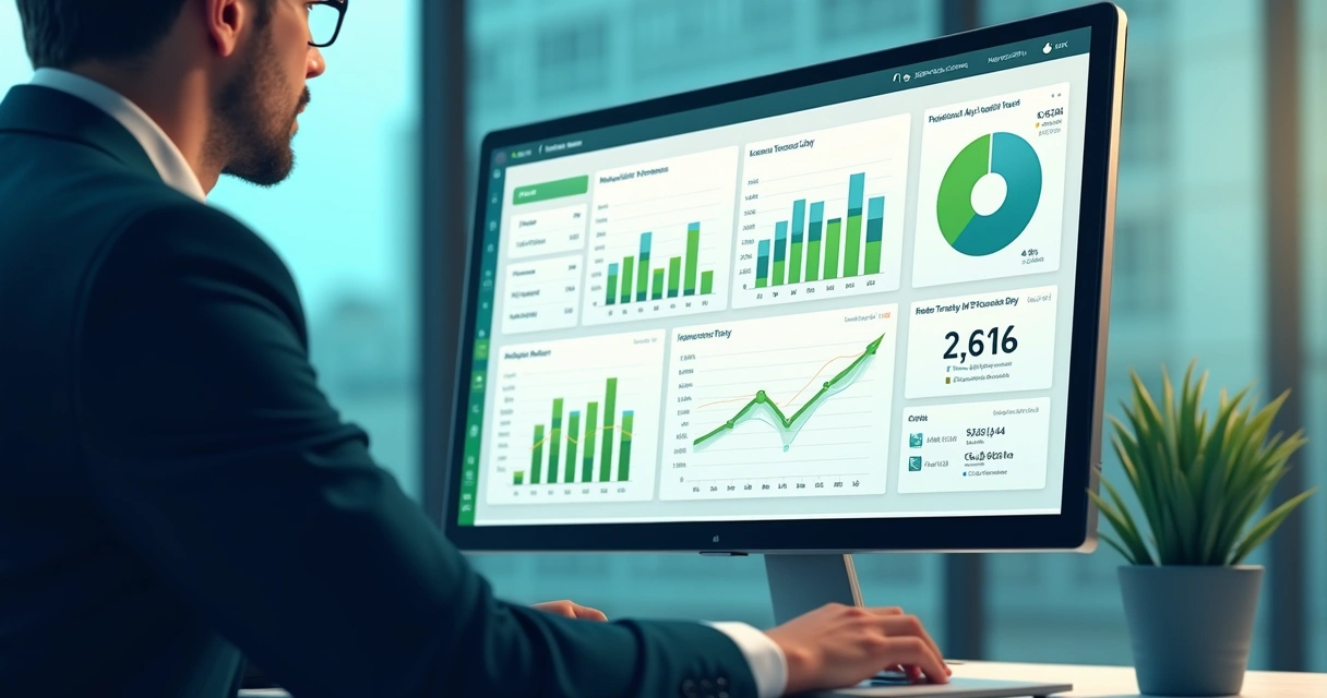 Dashboard digital mostrando gráficos de saídas e entradas de caixa 