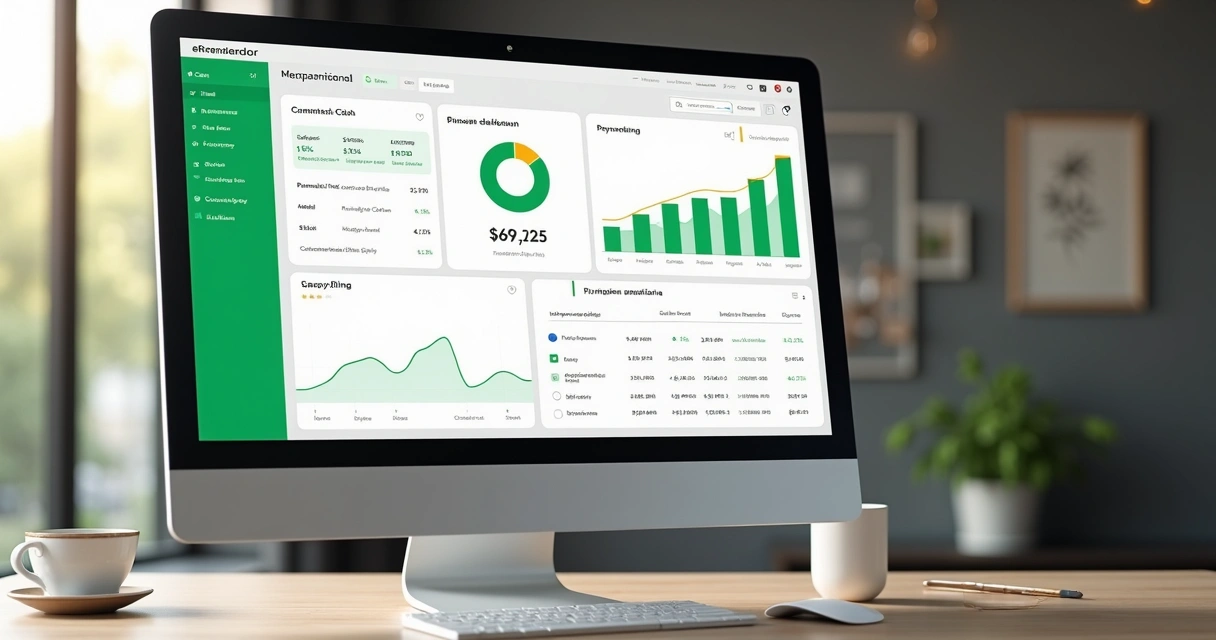 Tela do sistema eRevendedor exibindo dashboard financeiro com saldo e gráfico de fluxo de caixa 