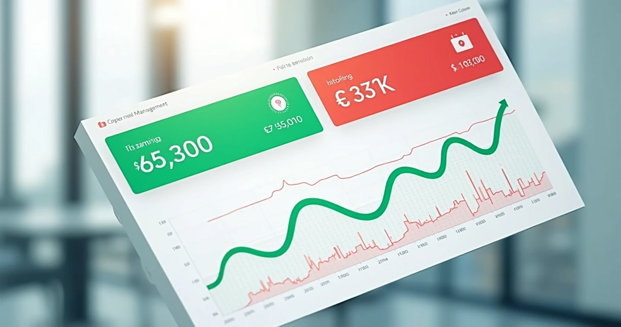 Painel financeiro com dashboard de contas a pagar e receber 
