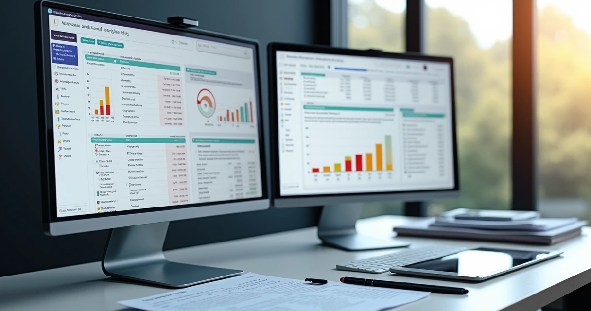 Painel ERP com gráficos financeiros integrados a bancos 