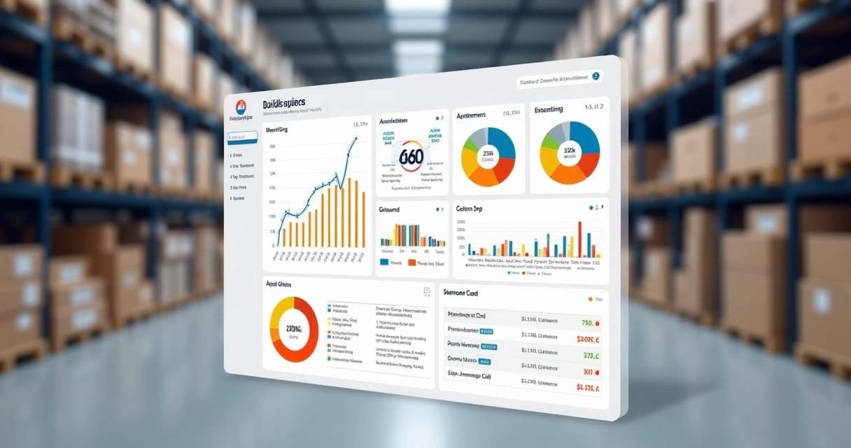 Dashboard financeiro com gráficos e relatórios para operador logístico 