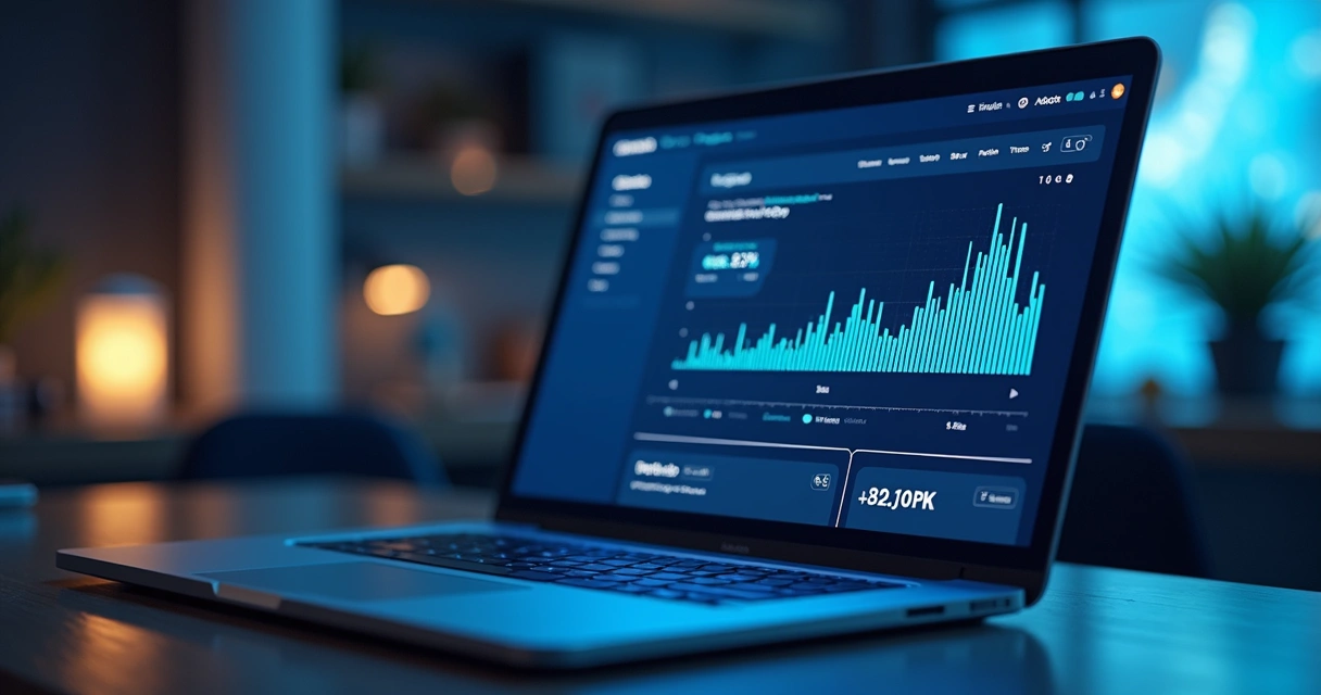 Plataforma financeira visual arrastando componentes 