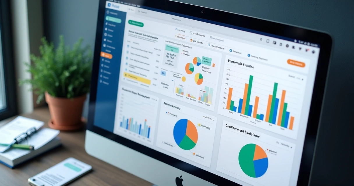 Dashboard financeiro configurável com gráficos coloridos 