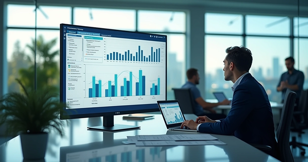 Dashboard financeiro com gráficos de barras, linhas e tabela de receitas 