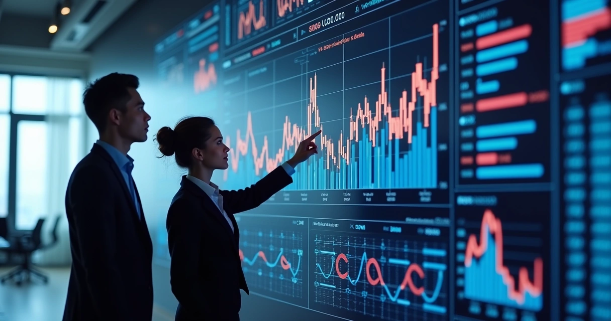 Tela de dashboard financeiro com gráficos de automação 