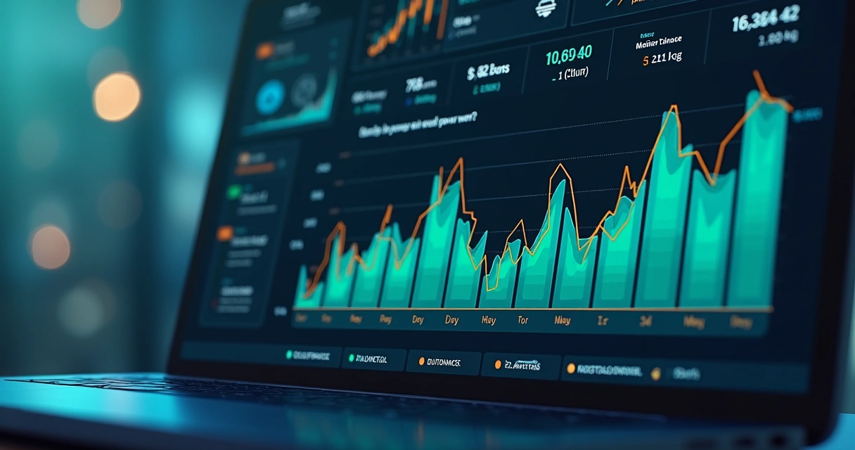 Dashboard financeiro digital com métricas SaaS em destaque 