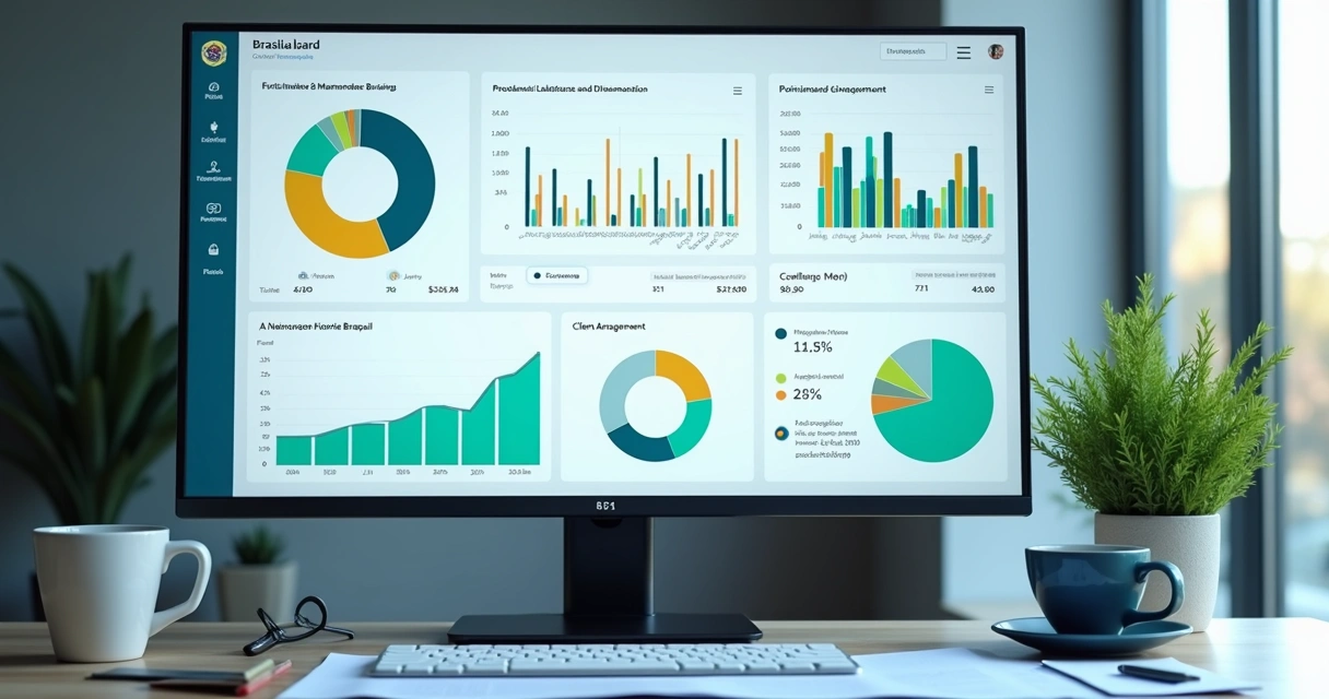Dashboard financeiro da FINTASK exibindo análises, receitas, despesas e dívidas 