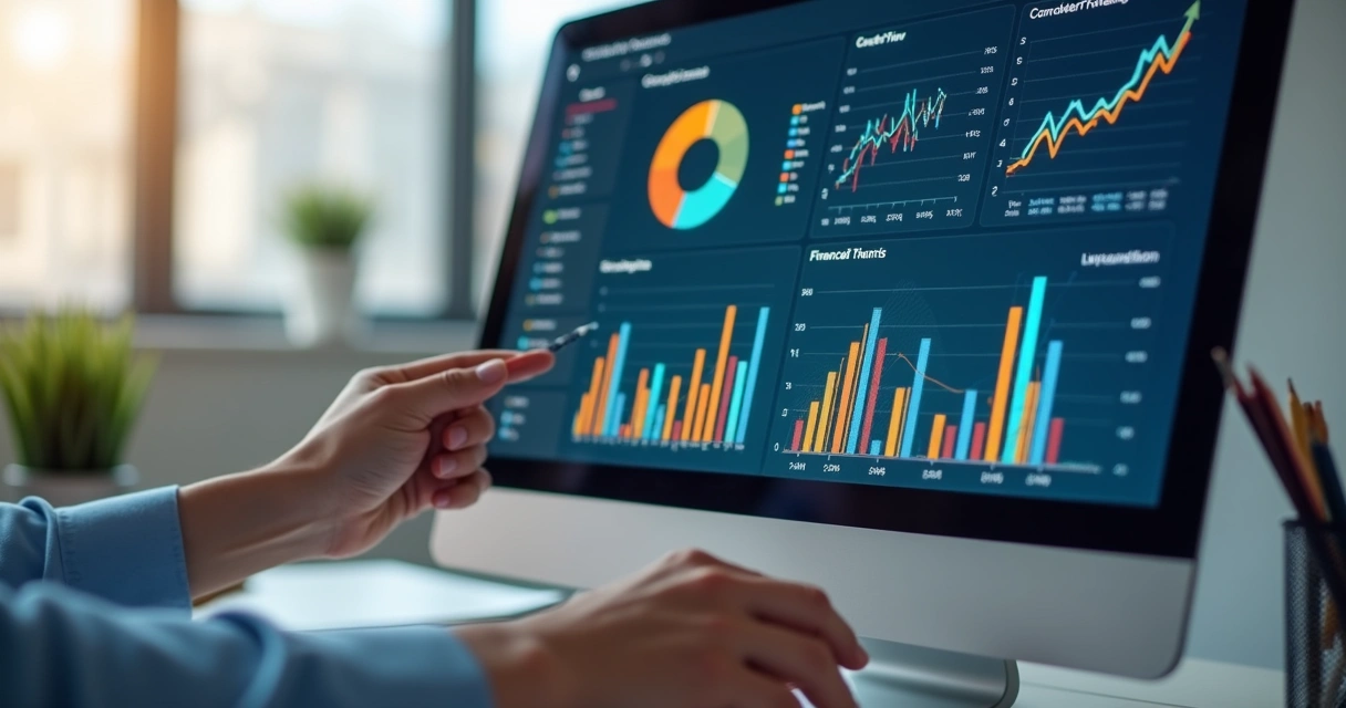 Dashboard financeiro com gráfico de fluxo de caixa 