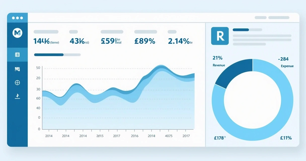 Dashboard no Excel com gráficos de caixa e receitas para SaaS 