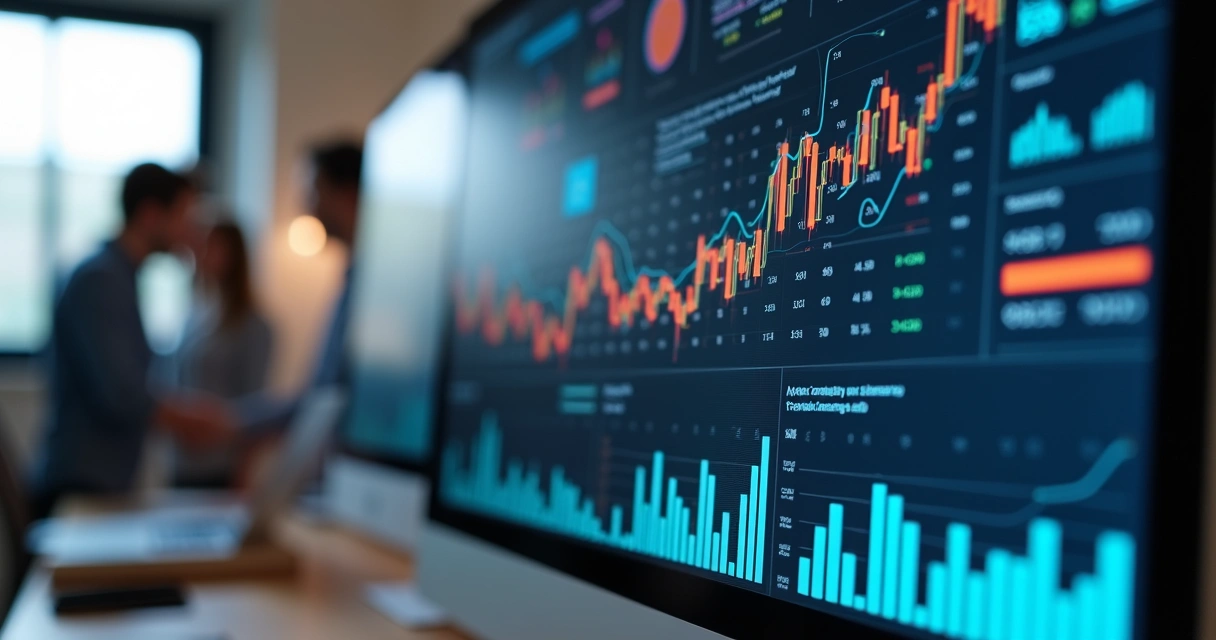 Tela de dashboard de estoque com gráficos e indicadores em destaque 