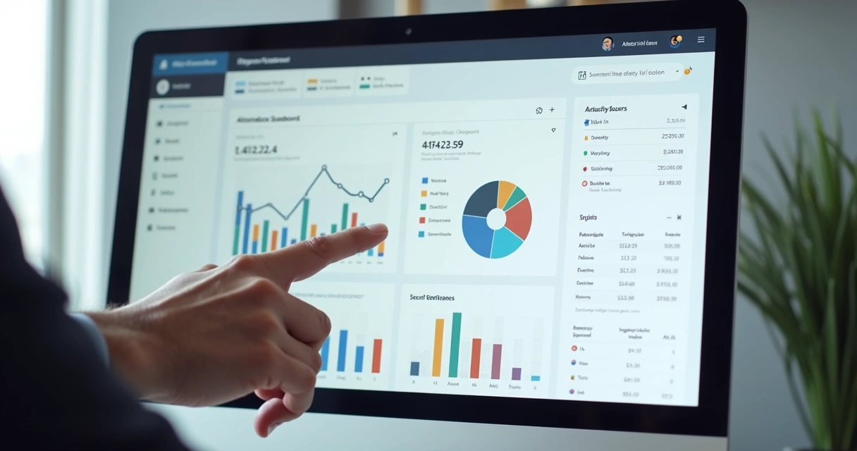 Painel digital com gráficos de horários de entrada, saída e faltas de funcionários 