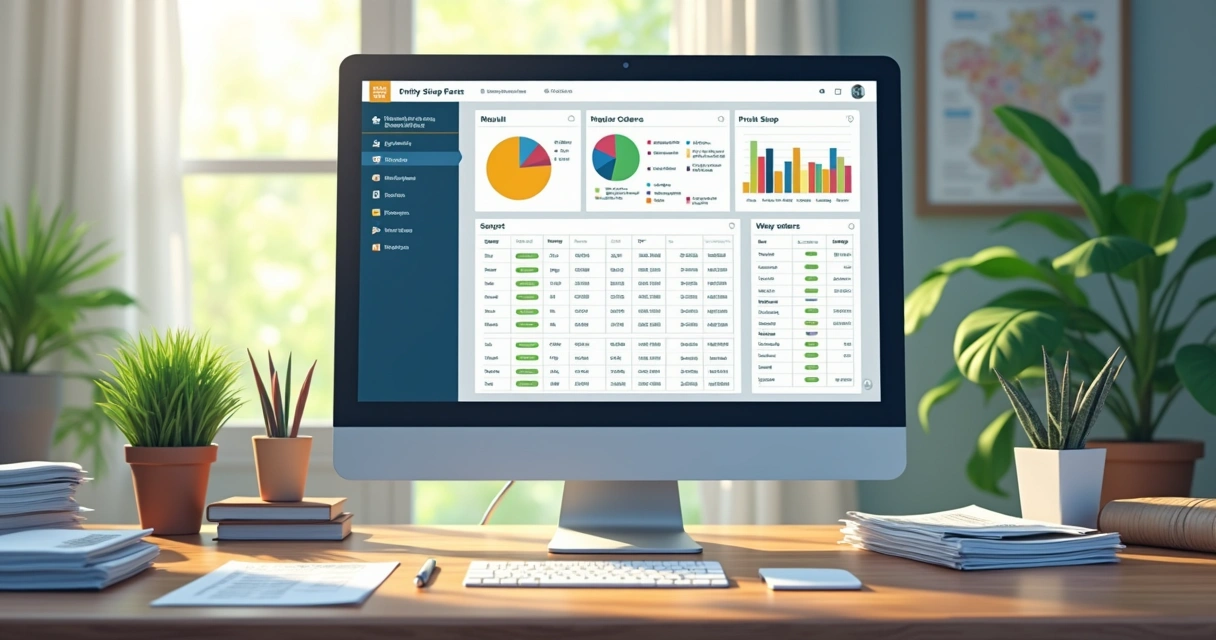 Dashboard de gerenciamento de gráfica com gráficos de produção, fluxo de caixa e lista de pedidos 