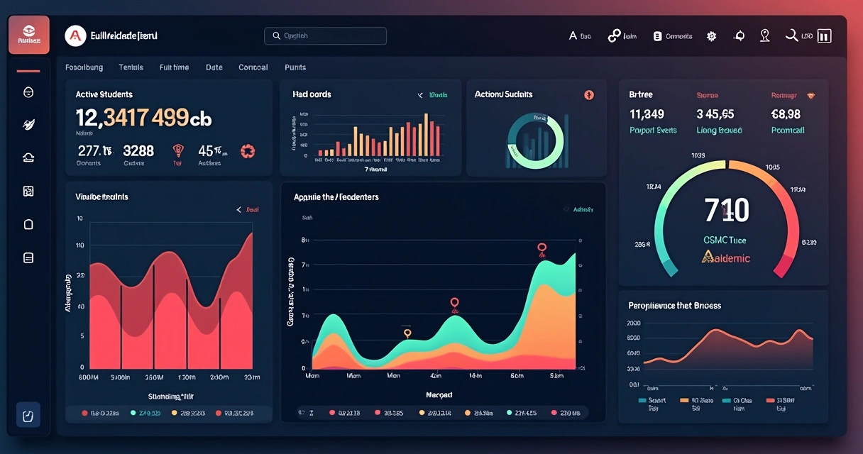 Dashboard com métricas de desempenho de academia de Jiu-Jitsu 