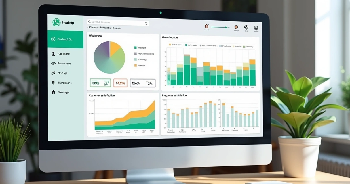 Dashboard mostrando métricas de atendimento por chatbot 