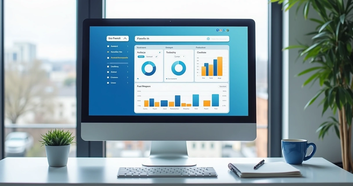 Dashboard de gestão de franquia digital com gráficos 