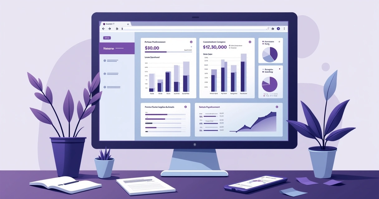 Tela de dashboard digital para gestão de parcerias 