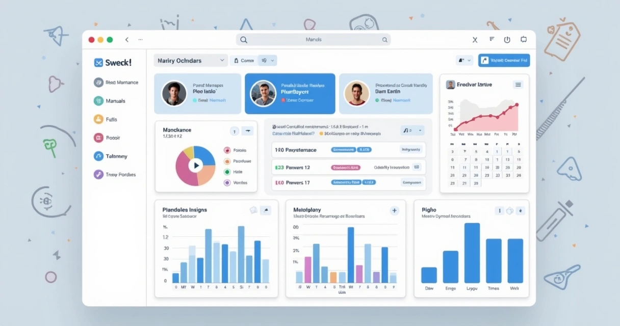 Dashboard visual de plataforma digital de manutenção pós-obra 