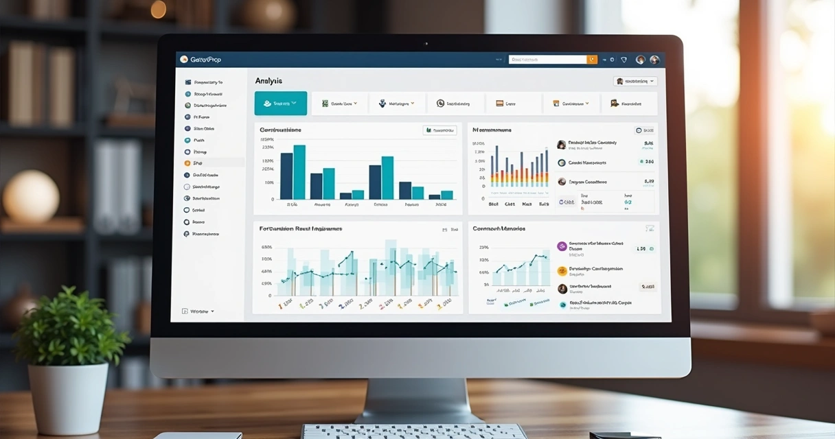 Dashboard de relatórios e tarefas no GestorProp