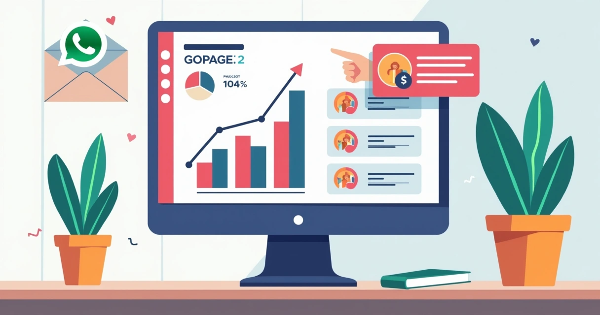 Dashboard da Gopage mostra aumento de vendas. 