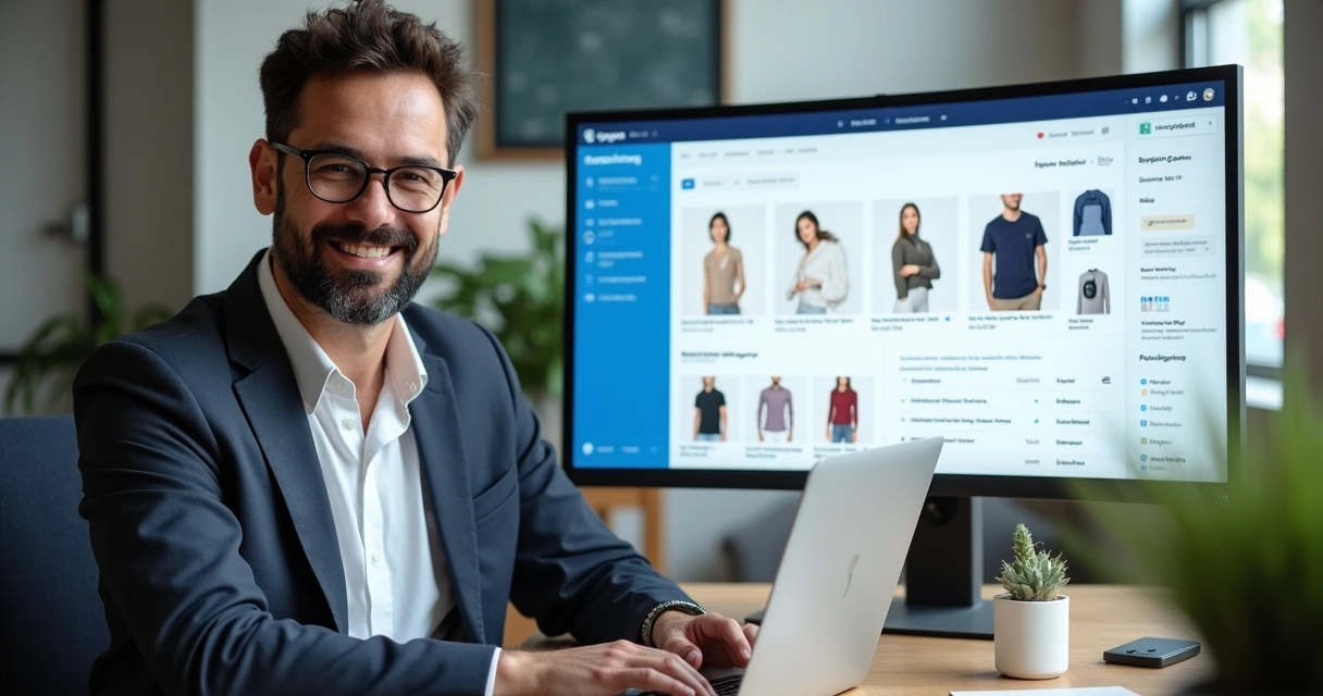 Painel de controle digital de um lojista usando a plataforma Gopage 