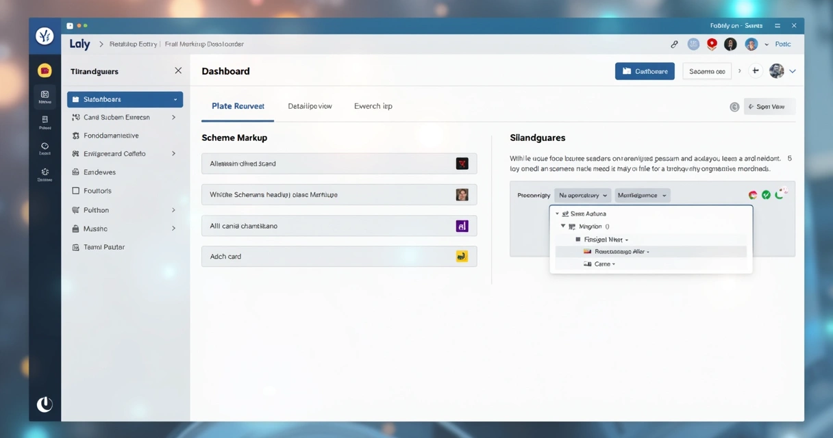 Dashboard de CMS headless com painel de configuração de dados estruturados exibido em destaque 