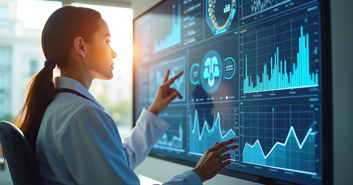 Dashboard com dados de pacientes home care em tempo real na tela