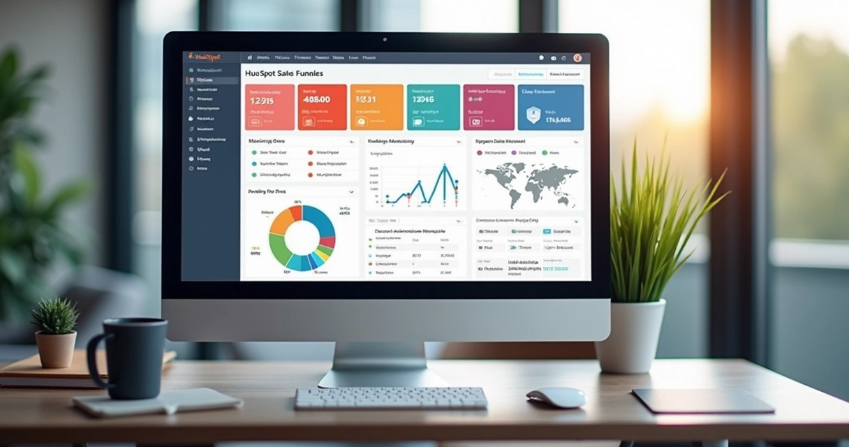 Dashboard do HubSpot mostrando integração de marketing e vendas 