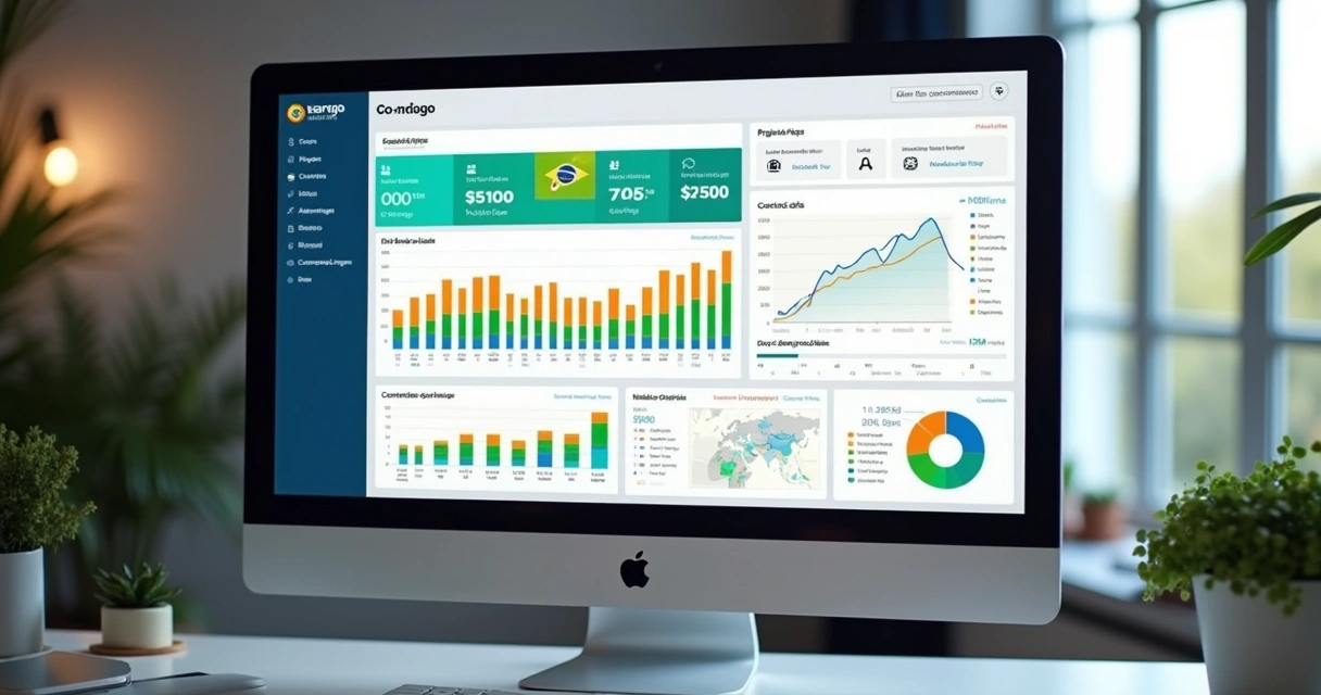 Dashboard financeiro mostrando margens e vendas Mercado Livre