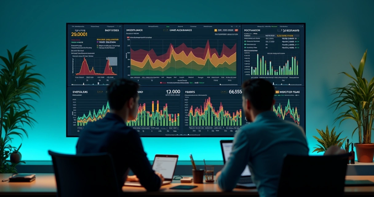 Dashboard de análise preditiva com gráficos e alertas 