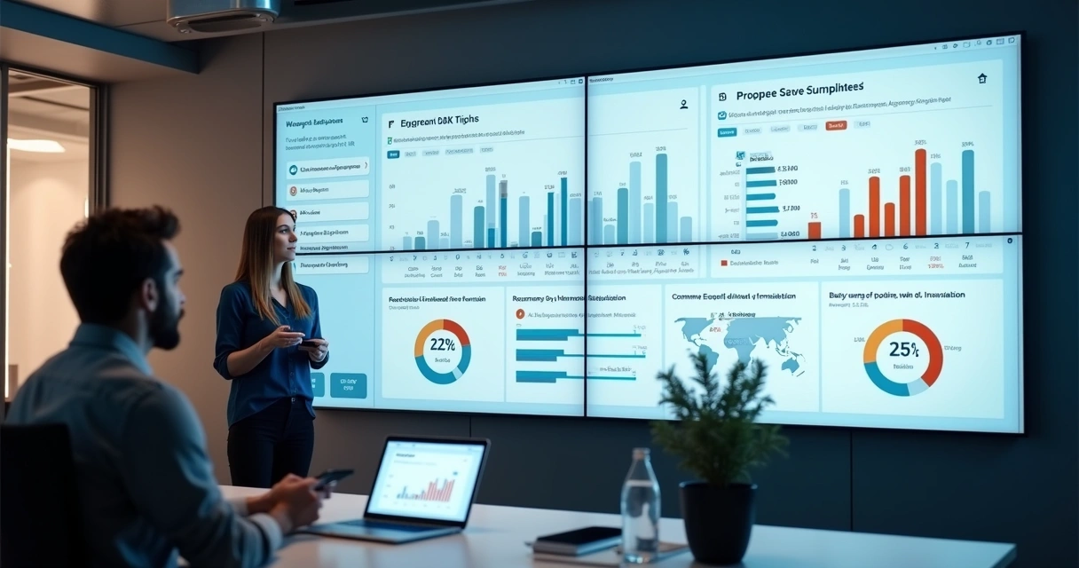 Dashboard de analytics mostrando dados de atendimento por IA em vários canais 