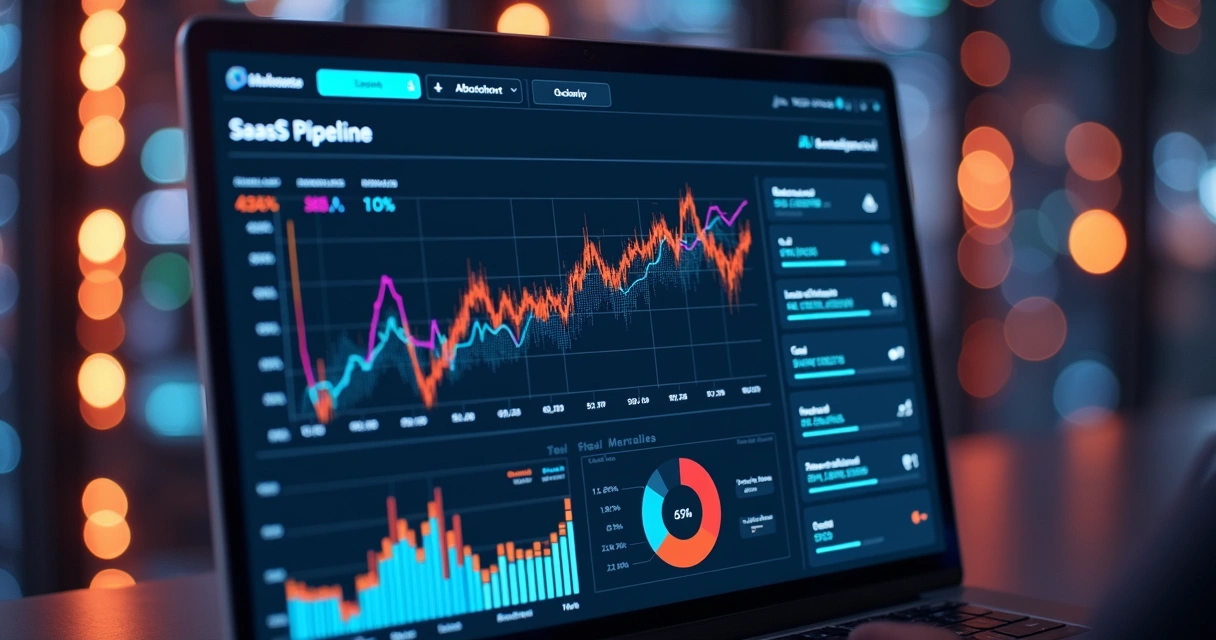 Dashboard de IA analisando leads SaaS 