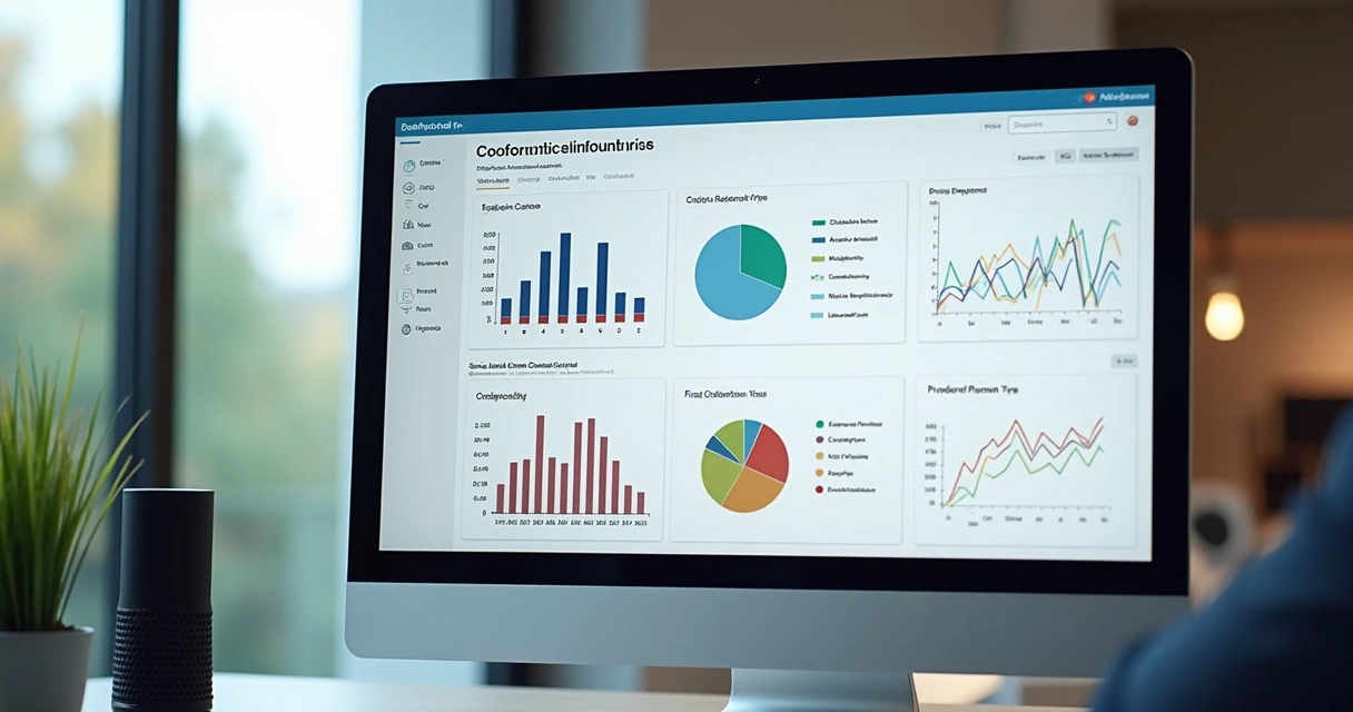 Dashboard de inadimplência condominial em tela de computador 
