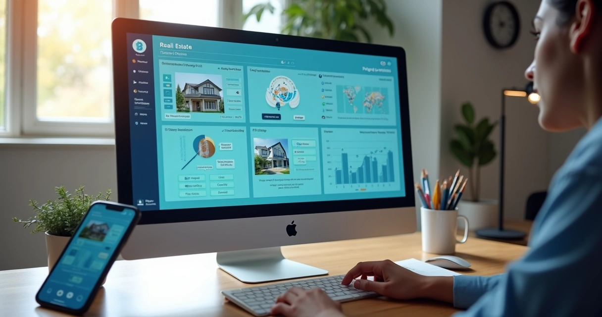 Dashboard de sistema imobiliário com IA 