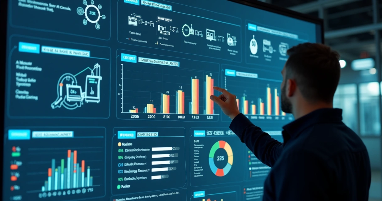 Dashboard digital exibindo indicadores de backlog de análise de falhas 