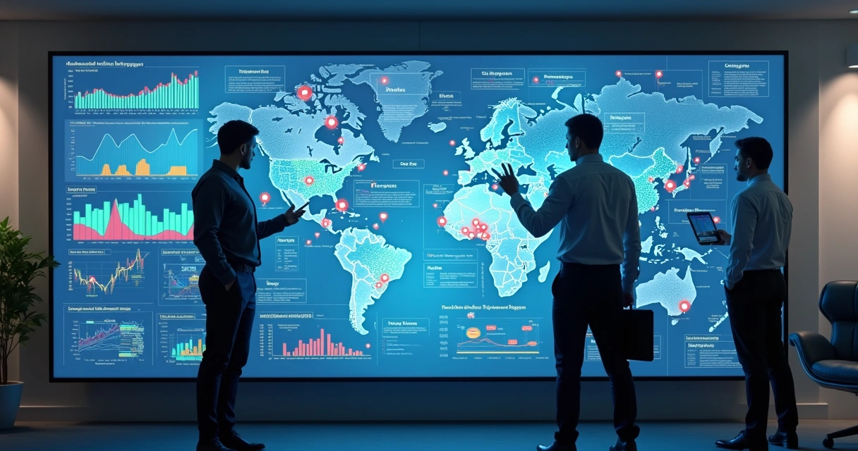 Painel visual com indicadores de gargalos em processos empresariais e fluxogramas coloridos 